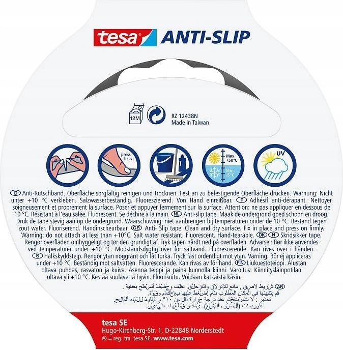 Immagine prodotto tesa Anti-Rutschband Bad & Dusche Transparent 5 m x 25 mm | Ideal Rutschfestes Klebeband Für Badezi (25 mm)