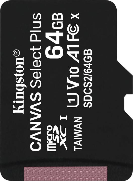 Produktbild Kingston Canvas Select Plus microSDXC Card 64GB (64 GB, microSDXC, U1, UHS-I)