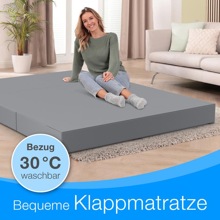 Image du produit Bestschlaf Klappmatratze, 3-teilige Faltmatratze, Reisebett, Gästematratze (140 x 195 cm, Noyau de mousse)