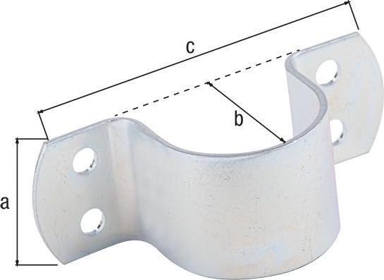 Immagine prodotto Alberts Morsetto per tubi 48 mm fr 11/2 in. galvanizzato, passivato a film spesso (10 pz.)