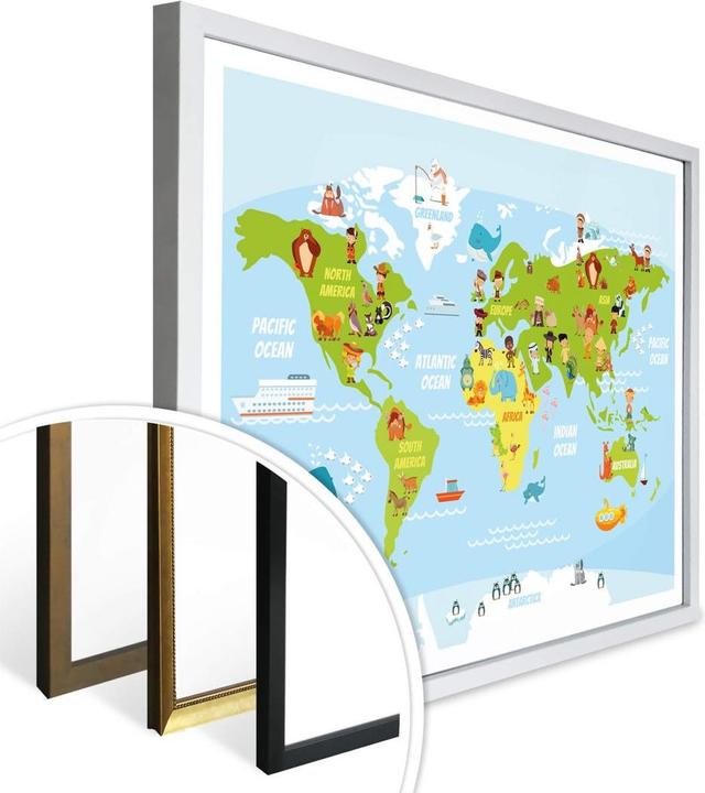 Immagine prodotto Trenddeko Mappa del mondo divertente per bambini (60 x 50 cm)