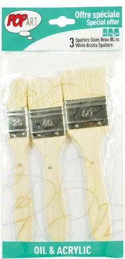 Produktbild Pebeo Set 3 Spaltern Borstenpinsel Weiss