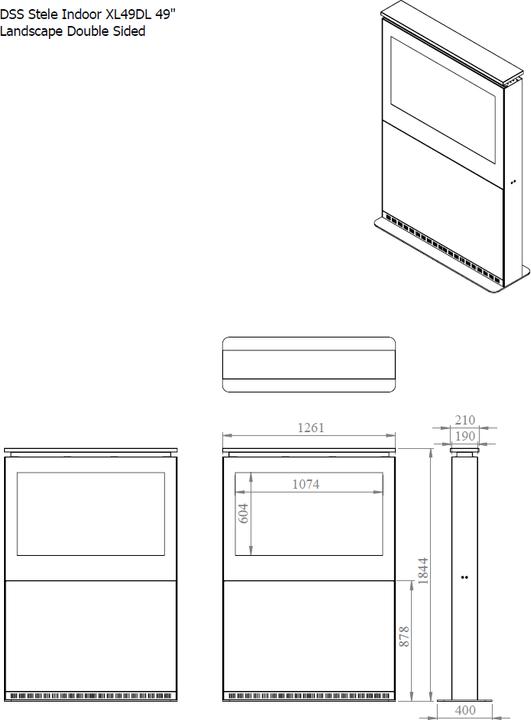 Produktbild DSS Indoor Stele Landscape, 49" Bildschirm, schwarz