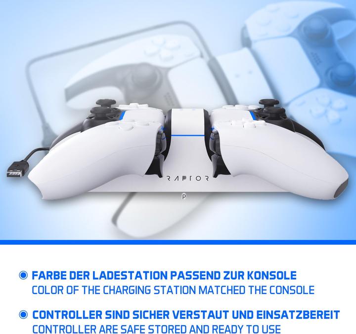 Actual product image Raptor Gaming CS200 Dual charging station (PS5)