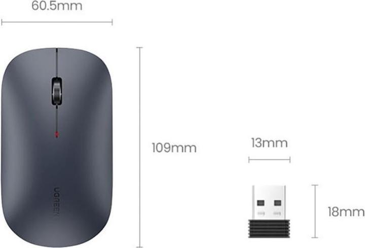 Produktbild Ugreen Portable Wireless Mouse (Black) (Kabellos)