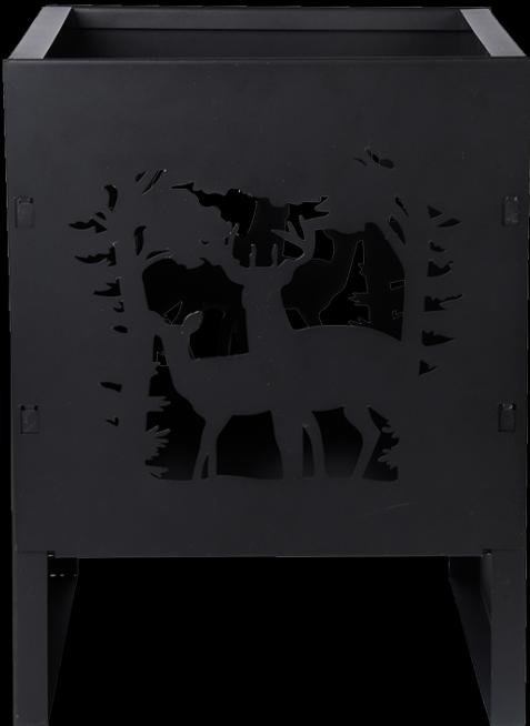 Produktbild Esschert Design Feuerkorb Quadratisch mit Hirsch, Schwarz (30.20 cm)