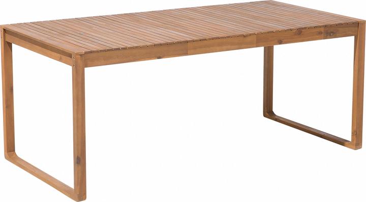 Actual product image Beliani Garden furniture set acacia wood light brown 6-seater 7-piece SASSARI (90 cm)