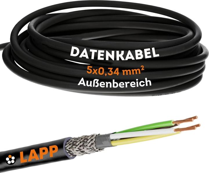 Produktbild Lapp 10 Meter 1030498 LiYCY geschirmte Steuerleitung 5x0,34 mm² I UV-resistent I Signalkabel 5 adrig (10 m)