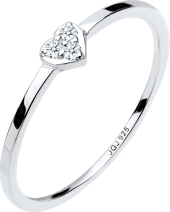 Produktbild Elli DIAMONDS Ring Herz Symbol Diamant 0.04 ct. 925er Sterling Silber (54, 925 Silber)
