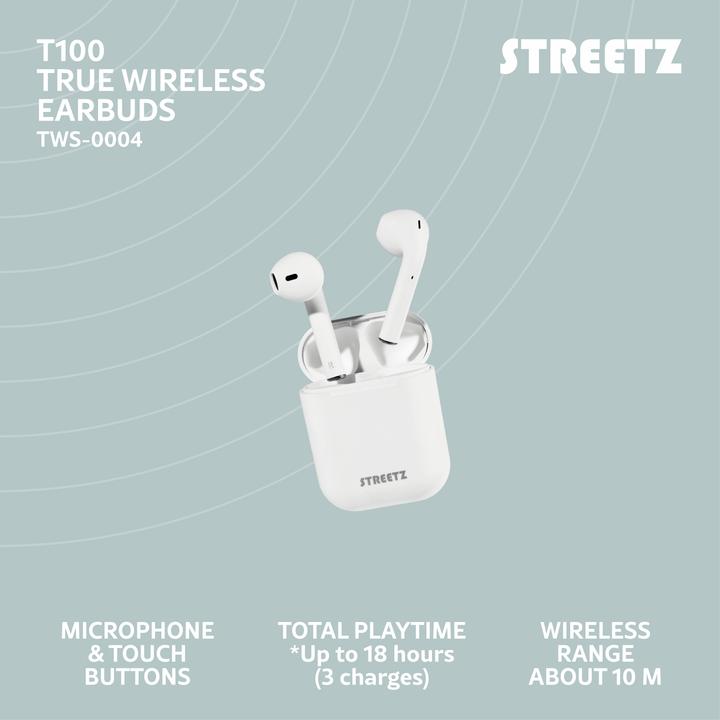 Immagine prodotto Streetz TWS-0004 (Nessuna soppressione del rumore, 4 h, Senza fili)