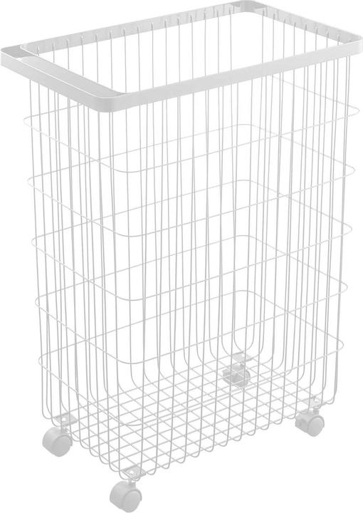 Actual product image Yamazaki laundry basket on wheels - Tower - White (4776) (72 l)