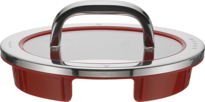 Produktbild WMF Topfdeckel 16cm Glasdeckel Function 4 Silikon Glas Edelstahl rot (16 cm, Metall, Glas)