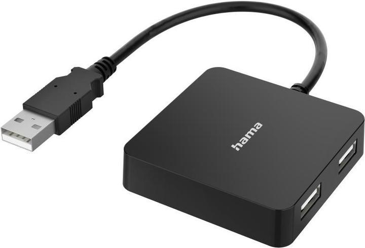 Hama USB-Hub, 4 Ports, USB 2.0, 480 Mbit/s (USB-A, 4 Ports)