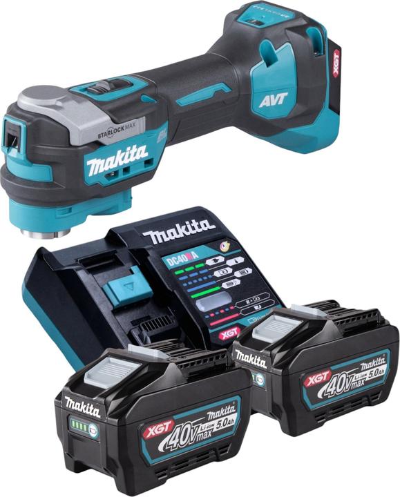 Makita TM 001 GT201 Akku Multifunktionswerkzeug 40 V max. Starlock Max Brushless + 2x Akku 5,0 Ah +
