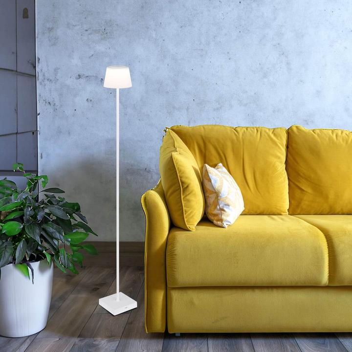 Actual product image Globo Gregoir LED floor lamp 4W CCT IP44 White matt, metal Ø13cm 58434SW