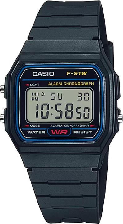 Actual product image Casio F-91W-1YER (zd086a) - CLASSIC (Digital watch, 38.20 mm)