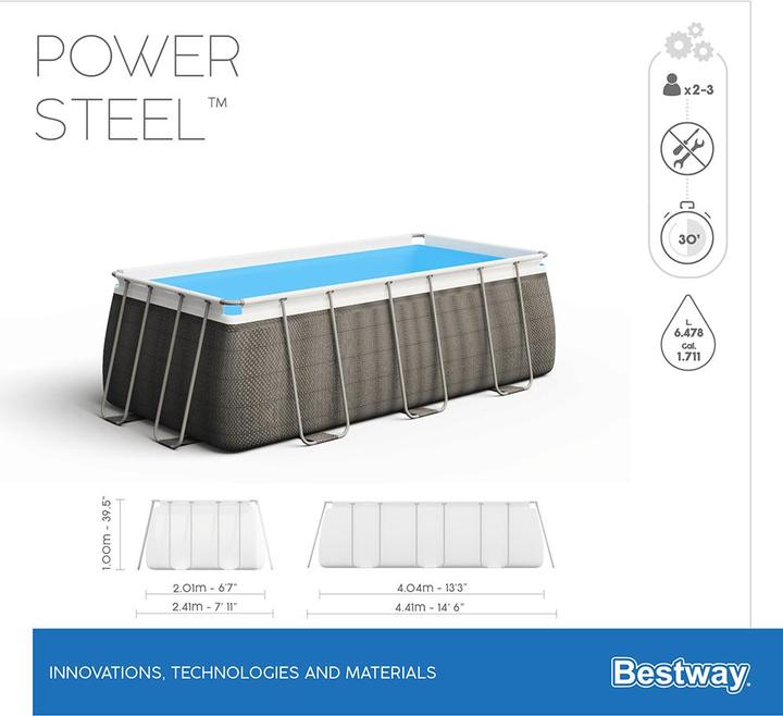 Produktbild Bestway Power Steel Frame Pool-Set (404 x 201 x 100 cm)