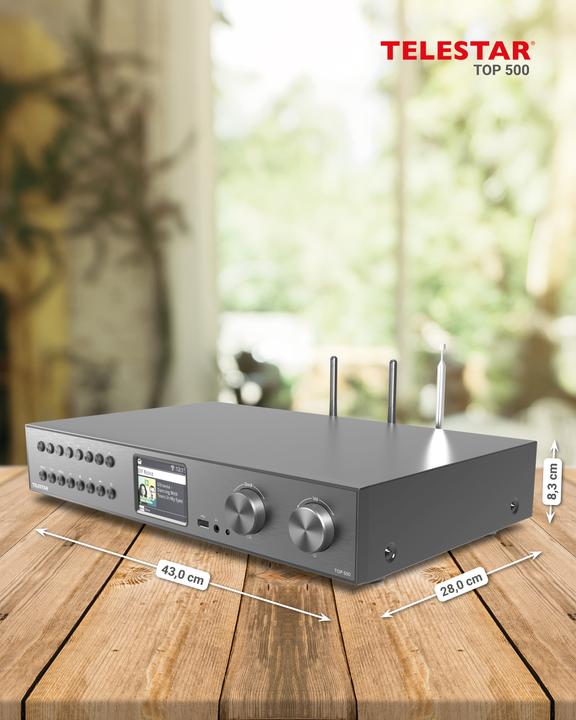 Actual product image Telestar TOP 500 sw HiFi-Tuner 43cm,Internet/DAB+/UKW,Streaming,BT,HM (Network Audio Player)