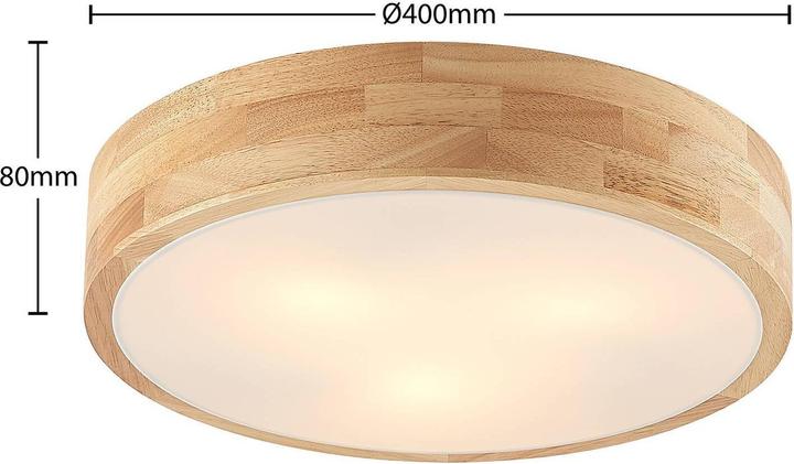 Produktbild Lindby Tanju Deckenleuchte, Eichenholz, Ø 40 cm (E27)