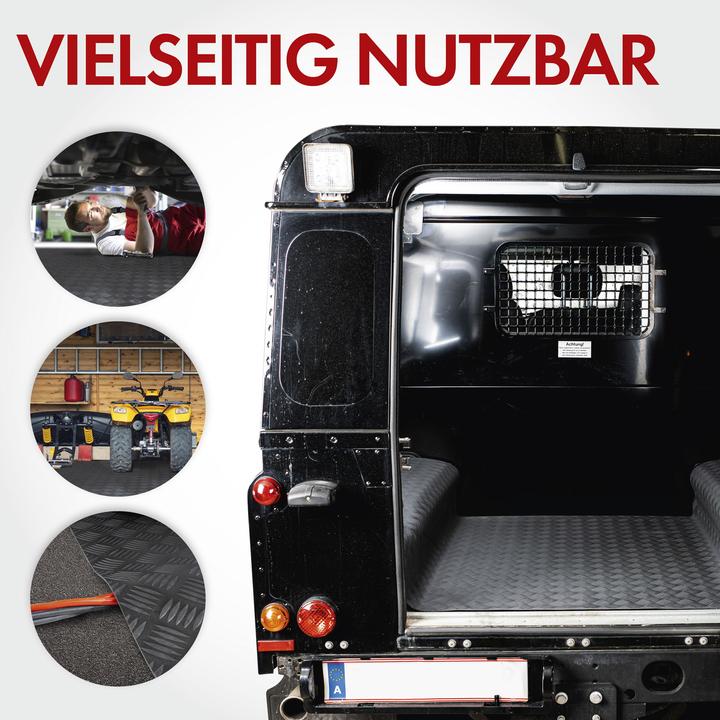 Produktbild Walser Gummimatte Odin, zuschneidbare Meterware geriffelt 10x1 m schwarz