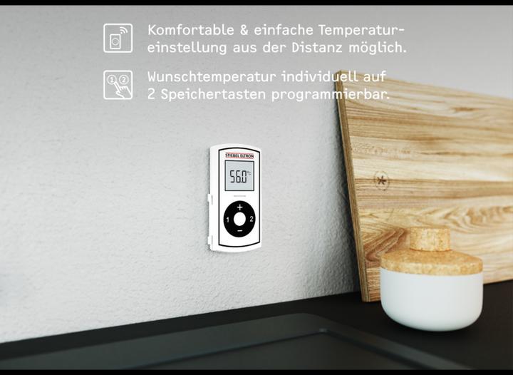 Actual product image Stiebel Eltron DCE 11/13 RC Electronic compact instantaneous water heater with remote control for the kitchen