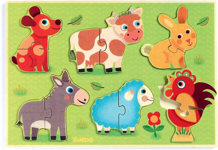 Produktbild Djeco Holzpuzzle Coucou cow (12 Teile)
