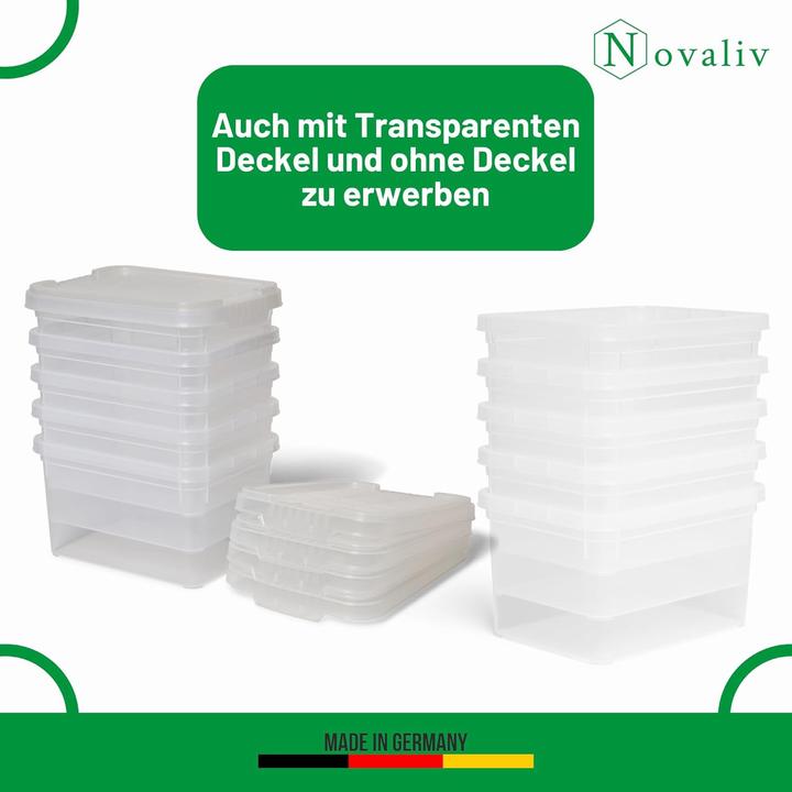 Produktbild Novaliv 3x Aufbewahrungsboxen mit Deckel klein 2 L Anthrazit Nestbar stapelbare Plastikboxen mit Cli (2 l)
