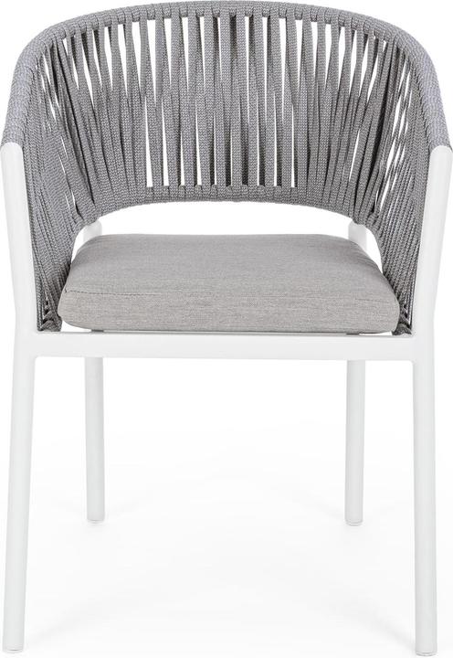 Image du produit Bizzotto Chaise de jardin Florencia avec accoudoirs et coussin blanc