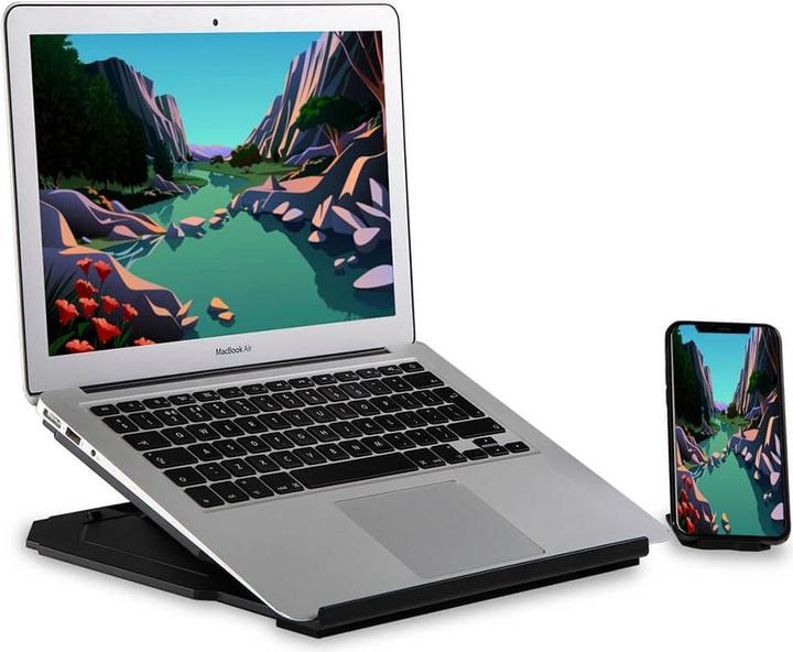 Actual product image Desire2 2in1 Portable Laptop Stand Black 360 Rotatable incl. Mobile Stand