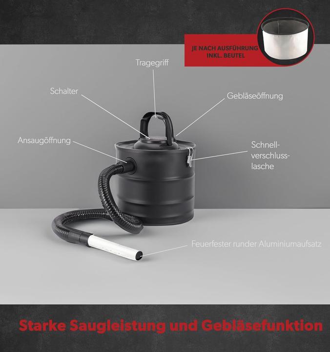 Image du produit Siwitec Aschesauger für Kamin mit HEPA-Filter (Aspirateur de cendres)