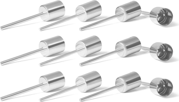 Produktbild Novaliv 12x Stabkerzenhalter silber I Kerzenpick 10 x 2,5 cm Kerzenpin Adventskranzdekoration I