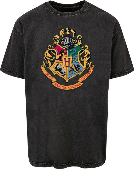 Immagine prodotto Absolute Cult Harry Potter - Maglietta oversize con stemma di Hogwarts lavata con acido color oro - 115283 (M)