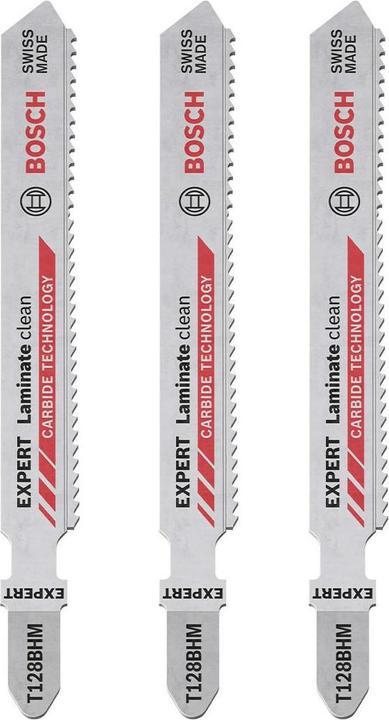 Energie-Label Bosch Professional Zubehör EXPERT ‘Laminate Clean’ T128 BHM Stichsägeblatt, 3 Stück