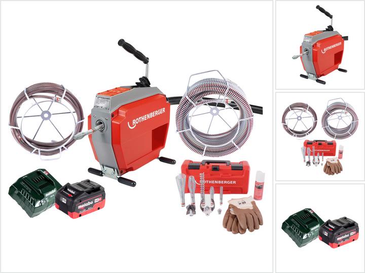Actual product image Rothenberger Akumuliatorinė vamzdžių valymo mašina R600 VarioClean su priedais (Rechargeable battery operated)