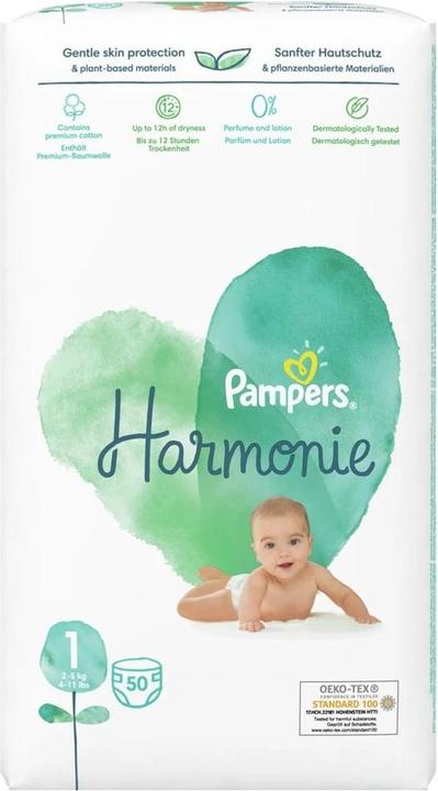 Image du produit Pampers Harmonie (Taille 1, Pack, 50 pièce(s))