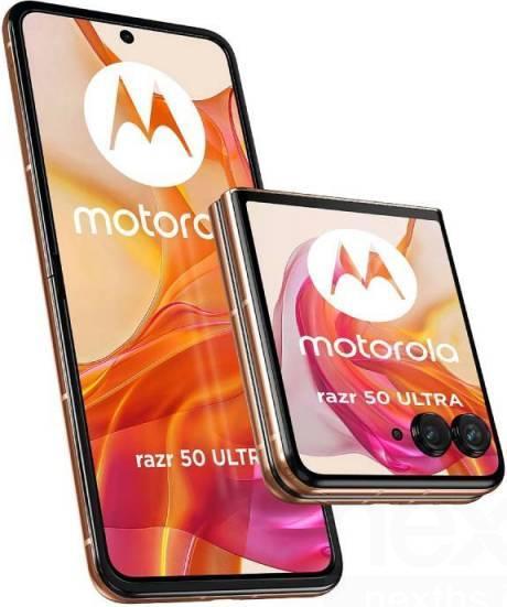 Actual product image Motorola Razr 50 Ultra (512 GB, Peach Fuzz, 6.90", SIM + eSIM)