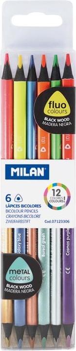 Box 6 triangular double-ended pencils (multicolour, 6 x)