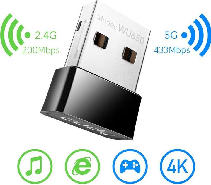 Actual product image Cudy WL 650 USB Dual Band WU650 AC650 (USB)
