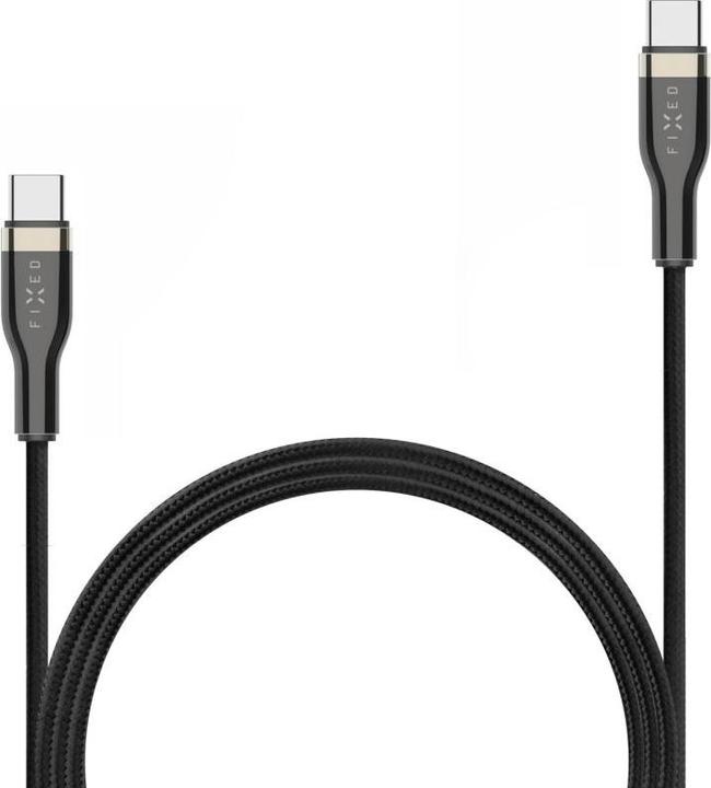Fixed Braided Cable USB-C/USB-C, 1,2m, 100W, black (1.20 m, USB 1.0, 100 W)