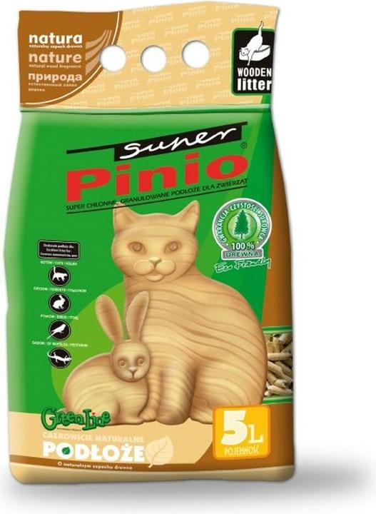 Produktbild Certech Katzenstreu Super Pinio Natural 5 l - Katzenstreu aus Holz (Nicht klumpend, Nicht staubend, Schnell absorbierend, Biologisch abbaubar, 4.90 kg)