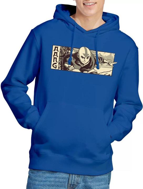 Immagine prodotto Avatar: The Last Airbender Felpa con Cappuccio Aang Illustrato Uomo (XXL)