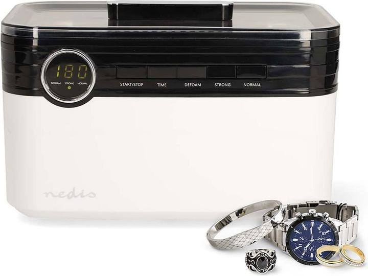 Nedis Ultraschall-Schmuck-Reiniger | Netzstromversorgung | 220 - 240 V AC 50/60 Hz | Euro / Typ-C (C (43 kHz, 1800 ml)