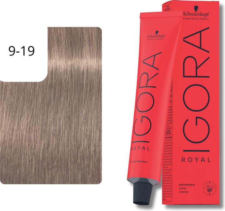 Produktbild Schwarzkopf Professional Schwarzkopf Igoral Royal Cools 9-19 Extra Hellblond Cendré Violett 60ml (9-19 Extra Hellblond Cendré Violett)