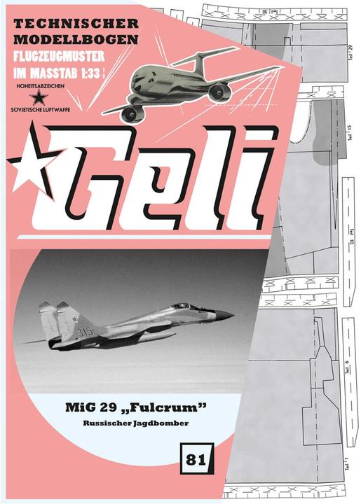 Immagine prodotto Geli mig-29 # 81 modello in cartone