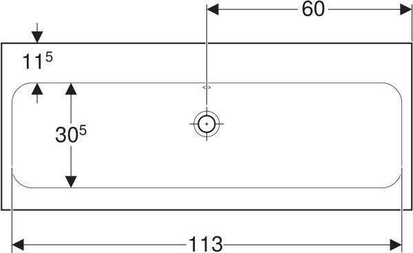 Image du produit Geberit iCon Light lavabo, 120 cm x 48 cm, sans trou pour robinetterie, avec trop-plein,501837 (480 mm, 1200 mm)