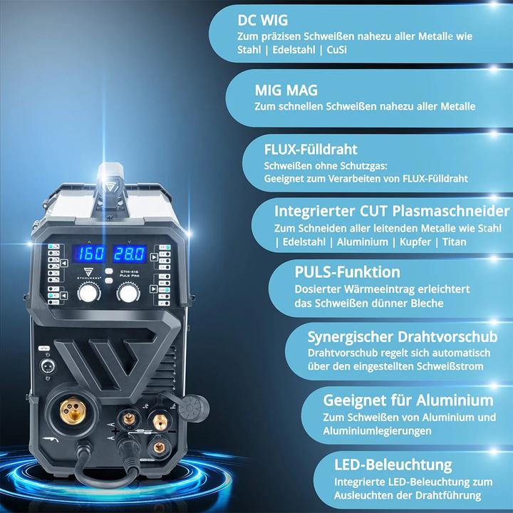 Produktbild Stahlwerk Kombi Schweissgerät CTM-416 PULS 6-in-1 160 A