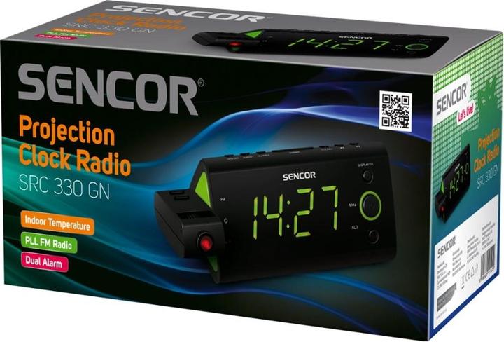 Actual product image Sencor SRC 330 GN - Clock - Digital - FM - LED - 3.05 cm (1.2 inch) - Green