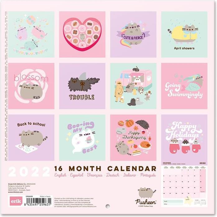 Actual product image Pusheen Wall Calendar 2022 from the Foodie Collection 30 x 30 cm (30 x 30 cm, German)