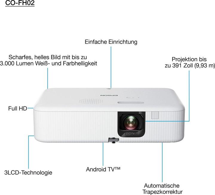 Image du produit Epson CO-FH02 (Full HD, 3000 lm, 1.19 - 1.61:1)