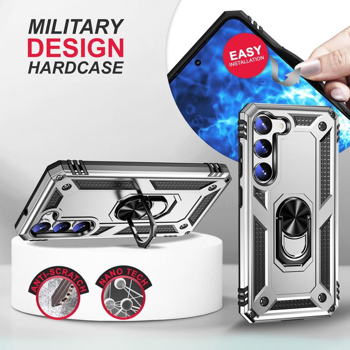 Actual product image Nalia Military-style ring cover with 2x display & camera protection (Samsung Galaxy S23+)